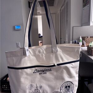 Disney Cream and Navy Disneyland Tote Bag